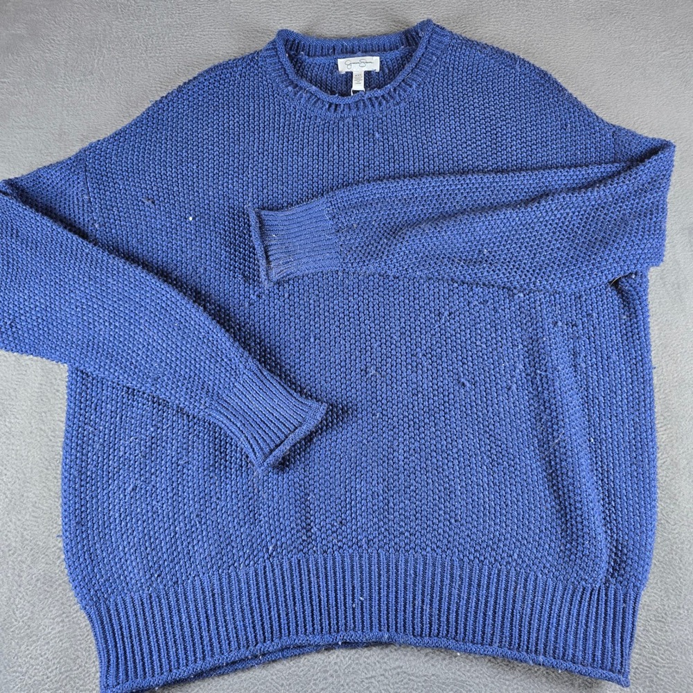 Jessica Simpson Royal Blue Oversized Knit Crewneck Sweater XXL
